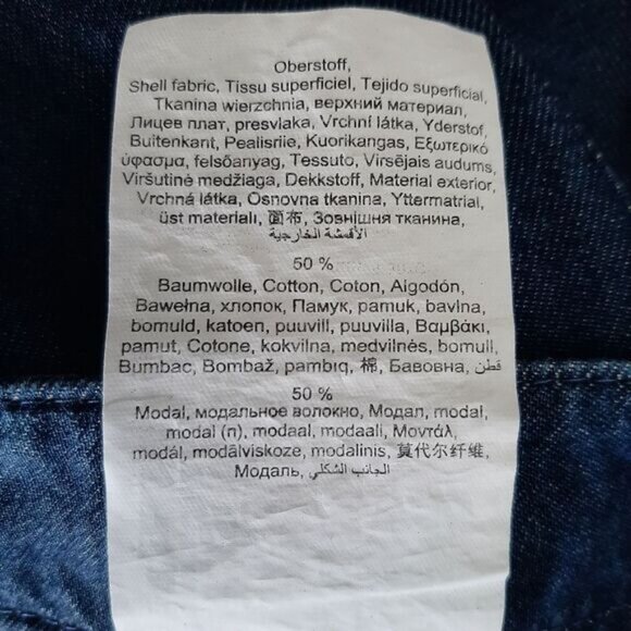 OLSEN Mona Straight Cotton Modal Blend Pants Blue Crop Sz 8 - Picture 10 of 10